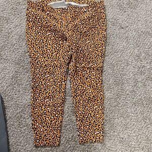Old Navy Mustard Leopard-Print  Pixie Pants